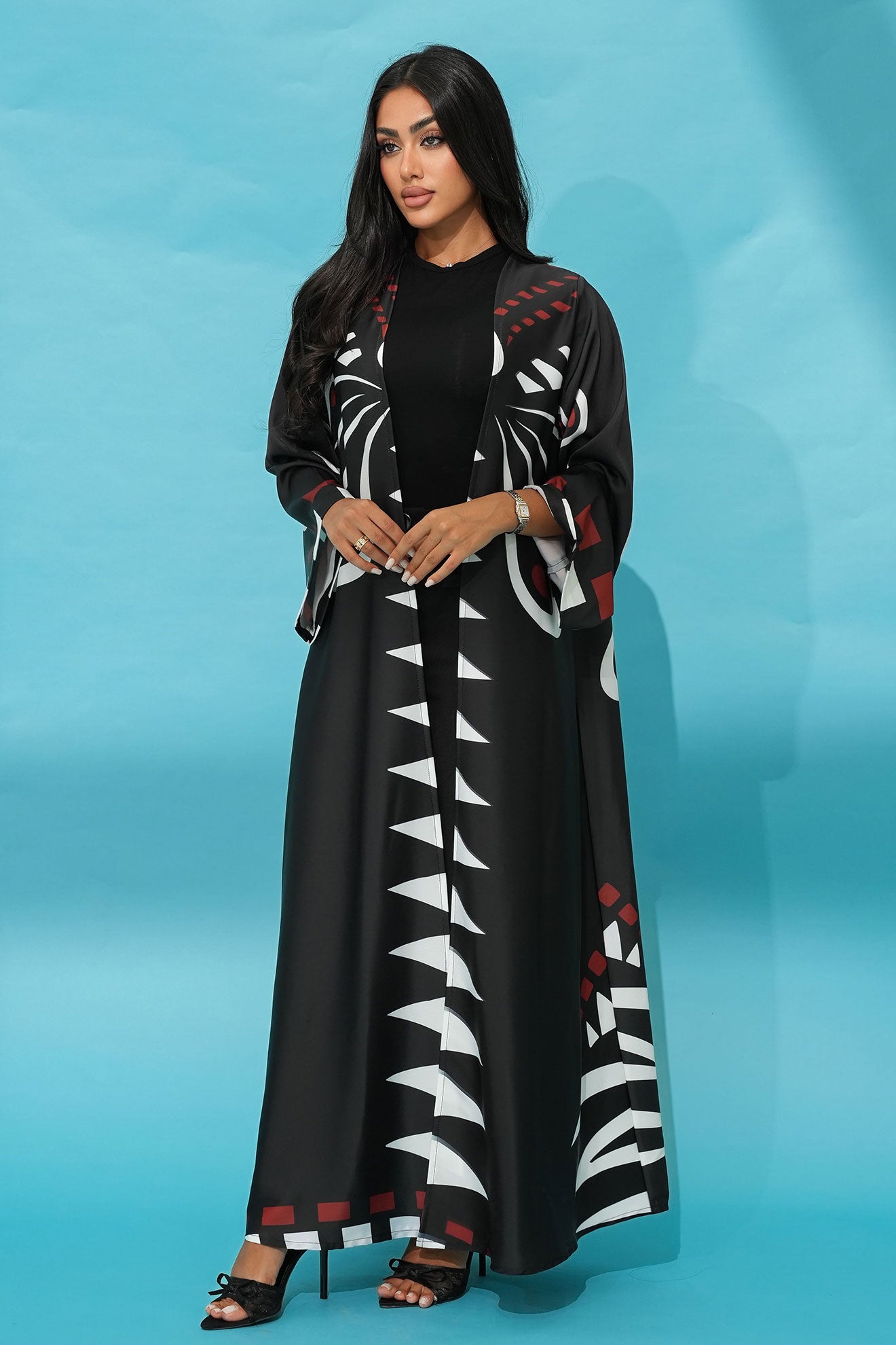 Dima Black-Red Abaya