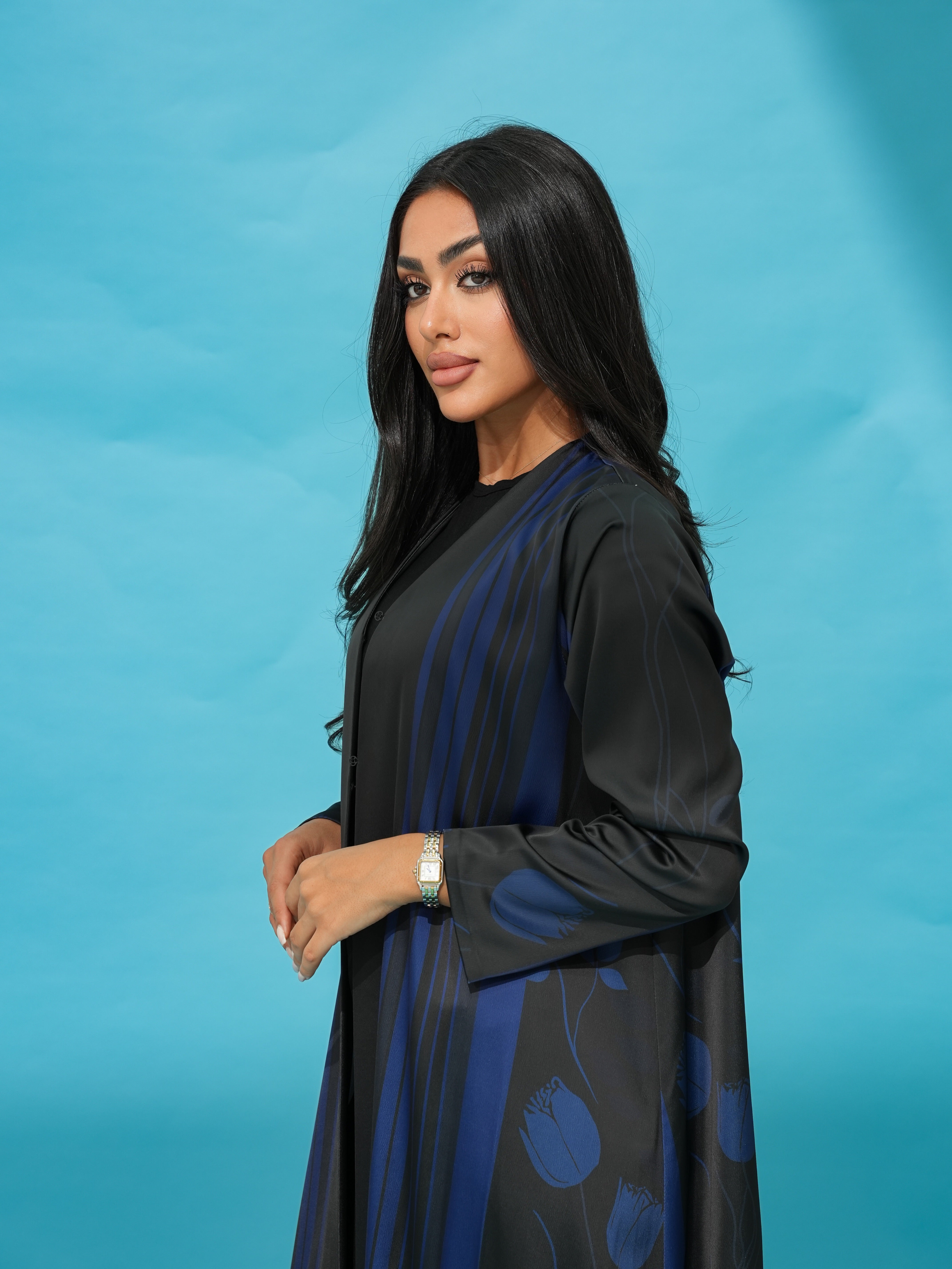 Sakura Navy Abaya