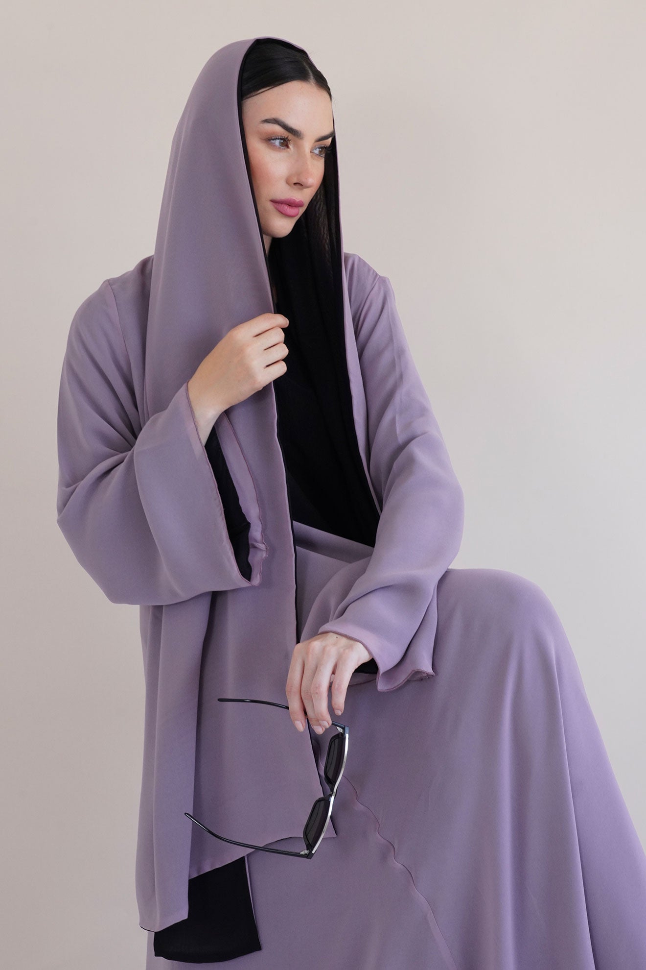 Delina Purple Abaya