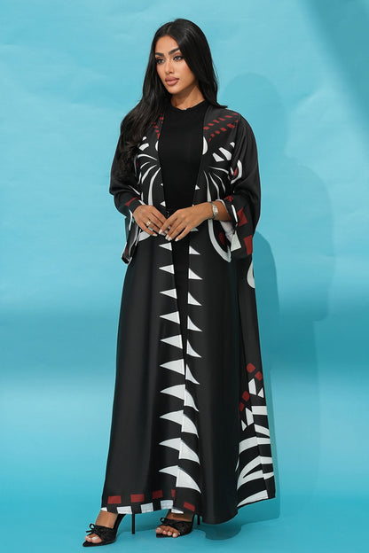 Dima Black-Red Abaya