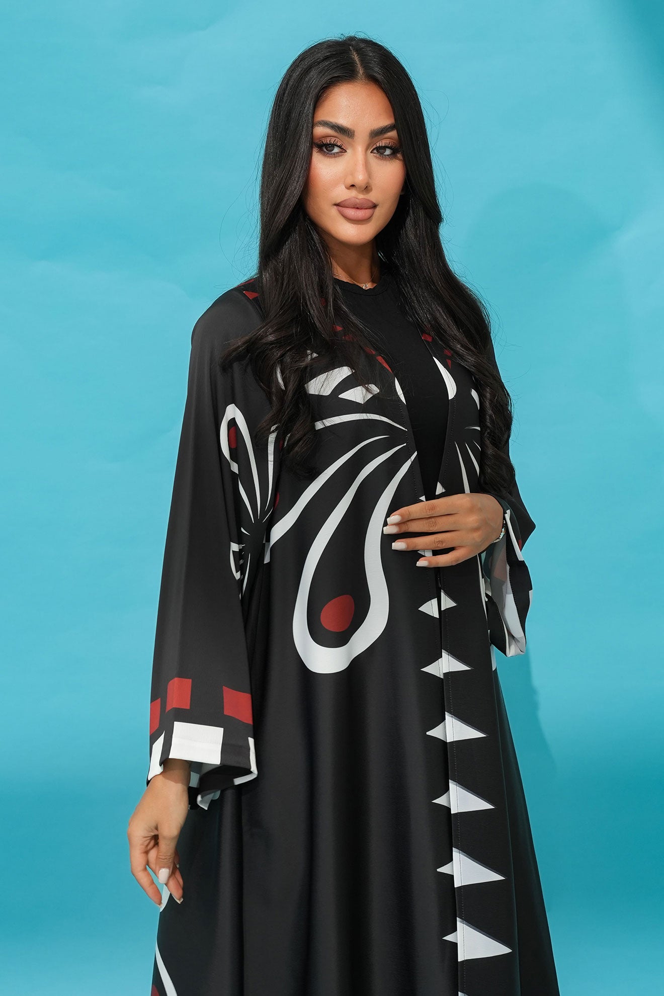 Dima Black-Red Abaya