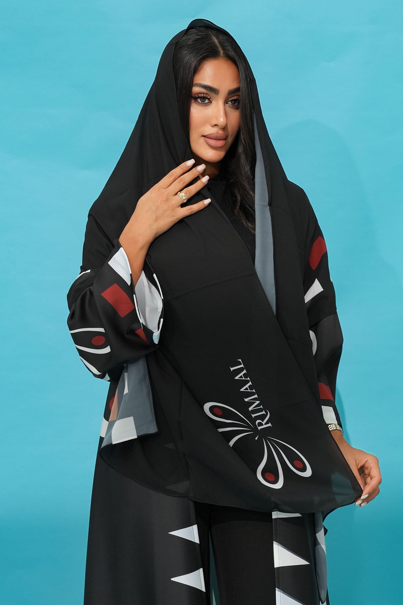 Dima Black-Red Abaya