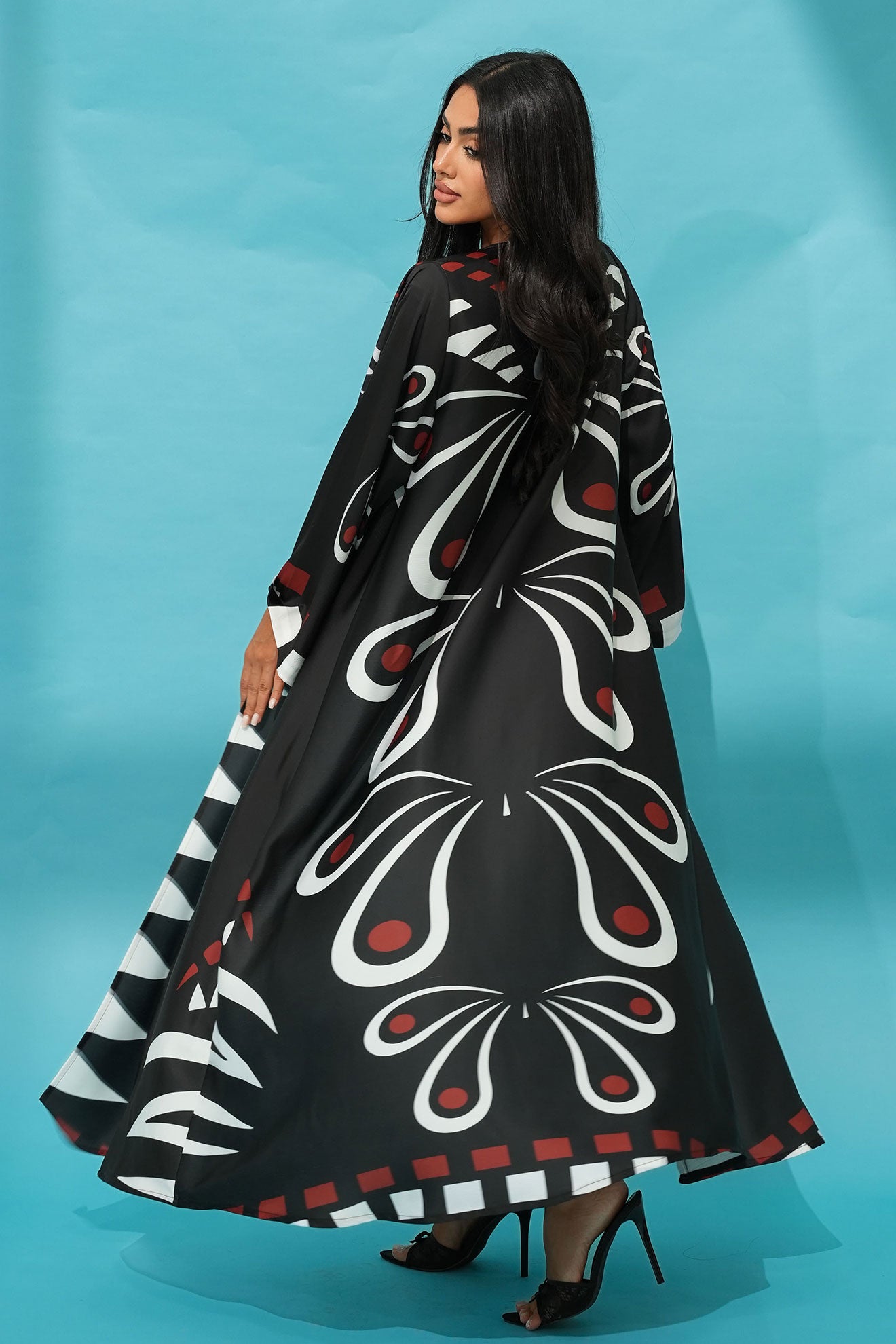 Dima Black-Red Abaya