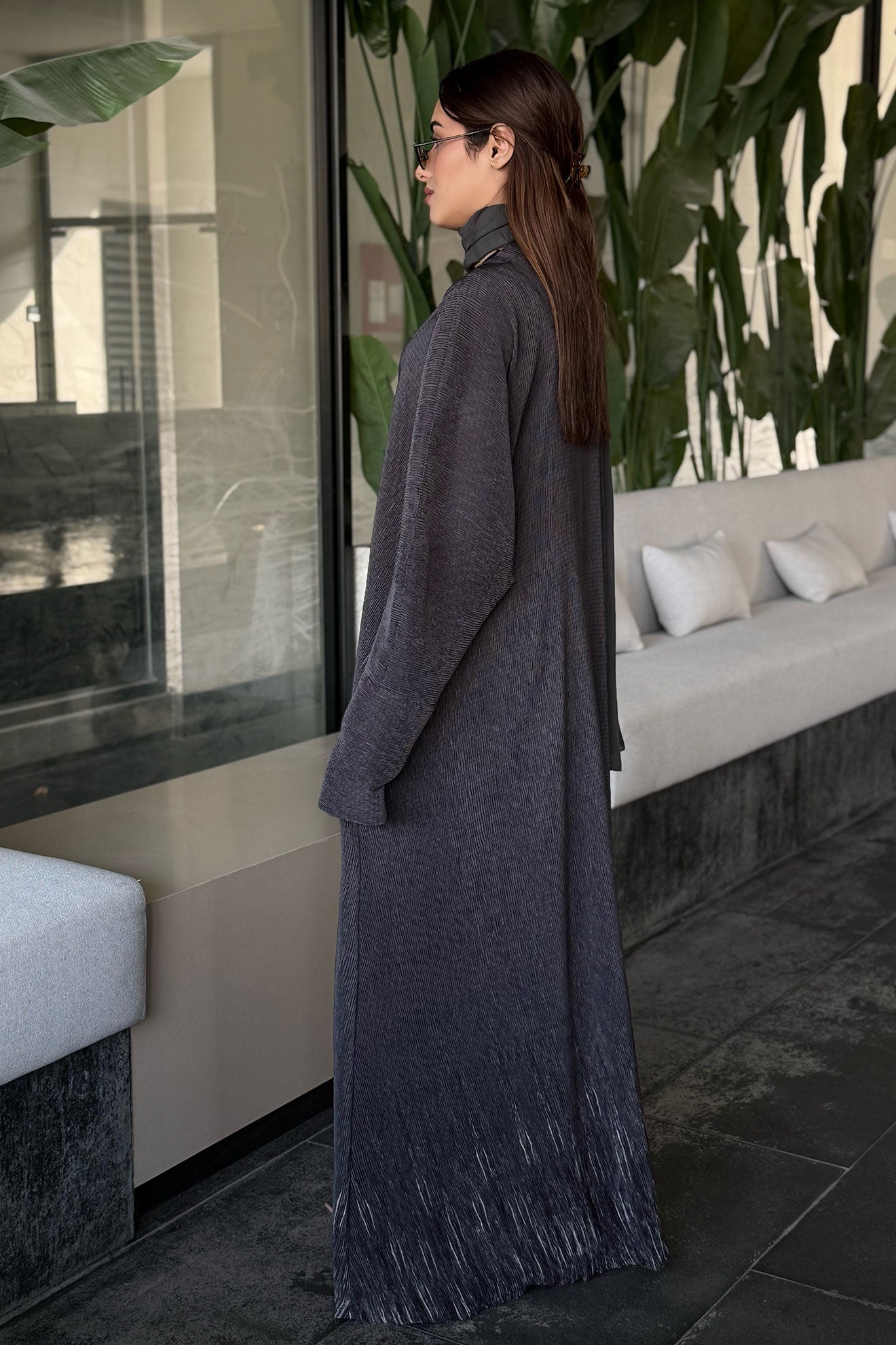 Flona Green-Gray Abaya