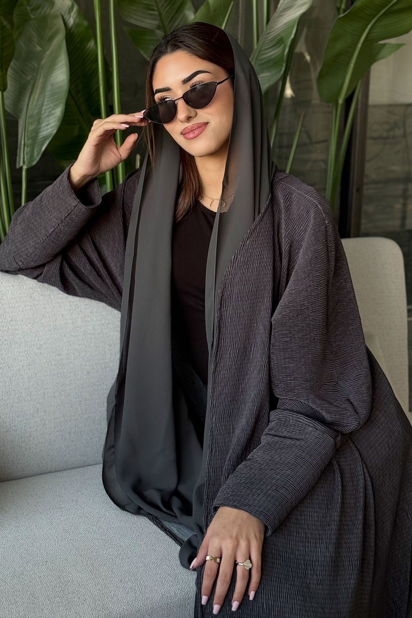 Flona Green-Gray Abaya