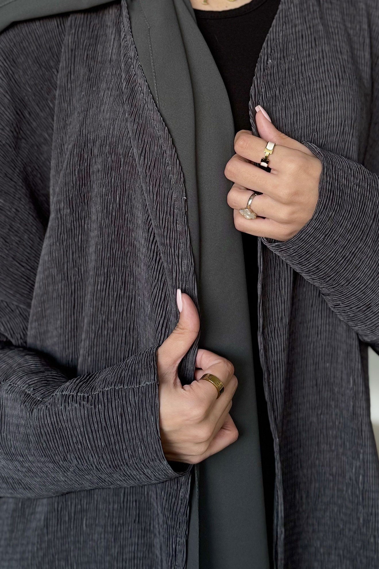 Flona Green-Gray Abaya