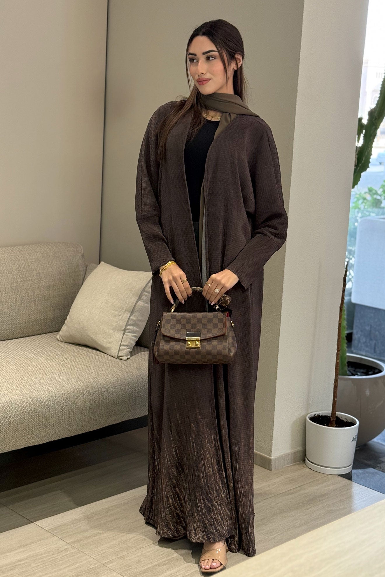 Flona Olive Green Abaya
