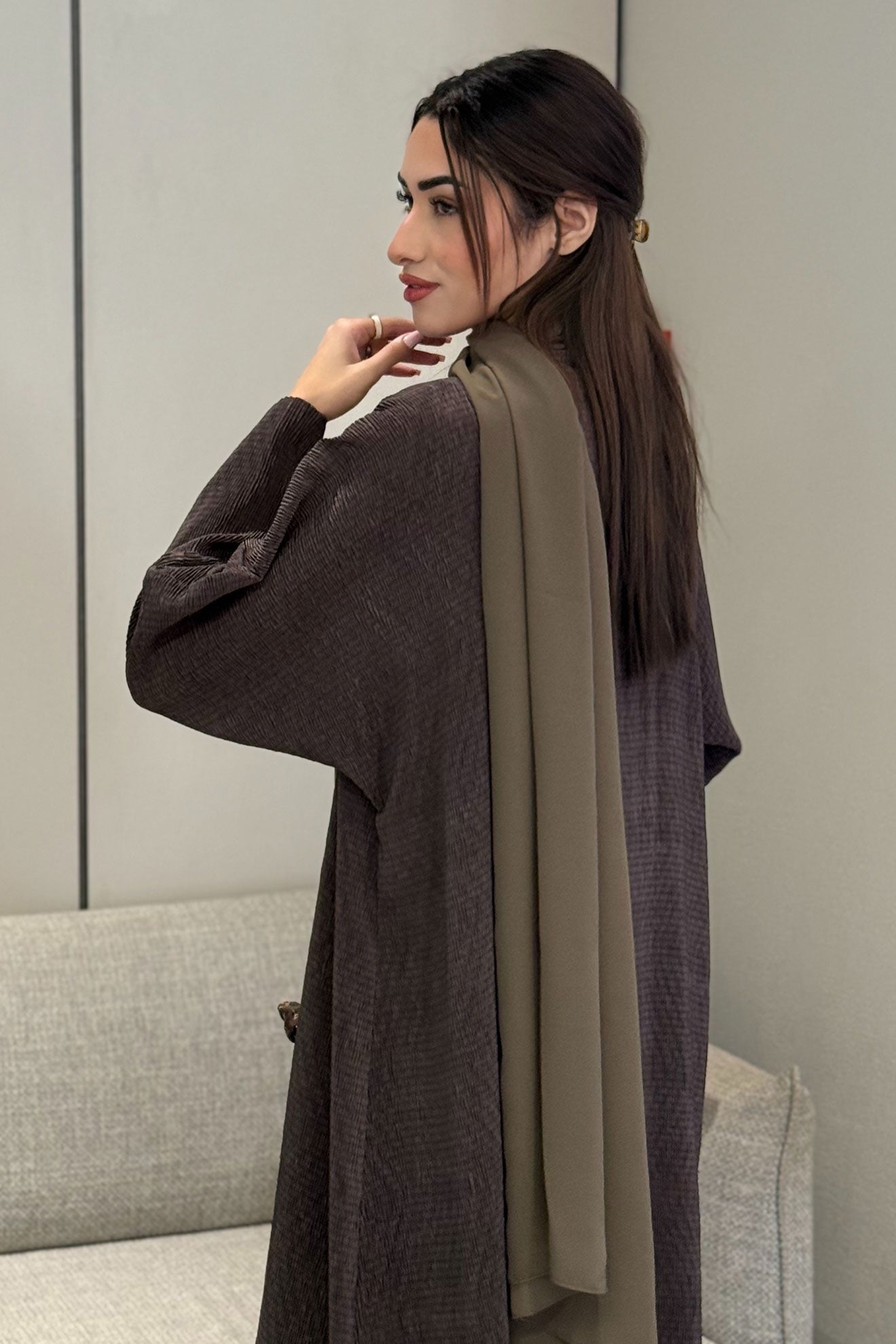 Flona Olive Green Abaya