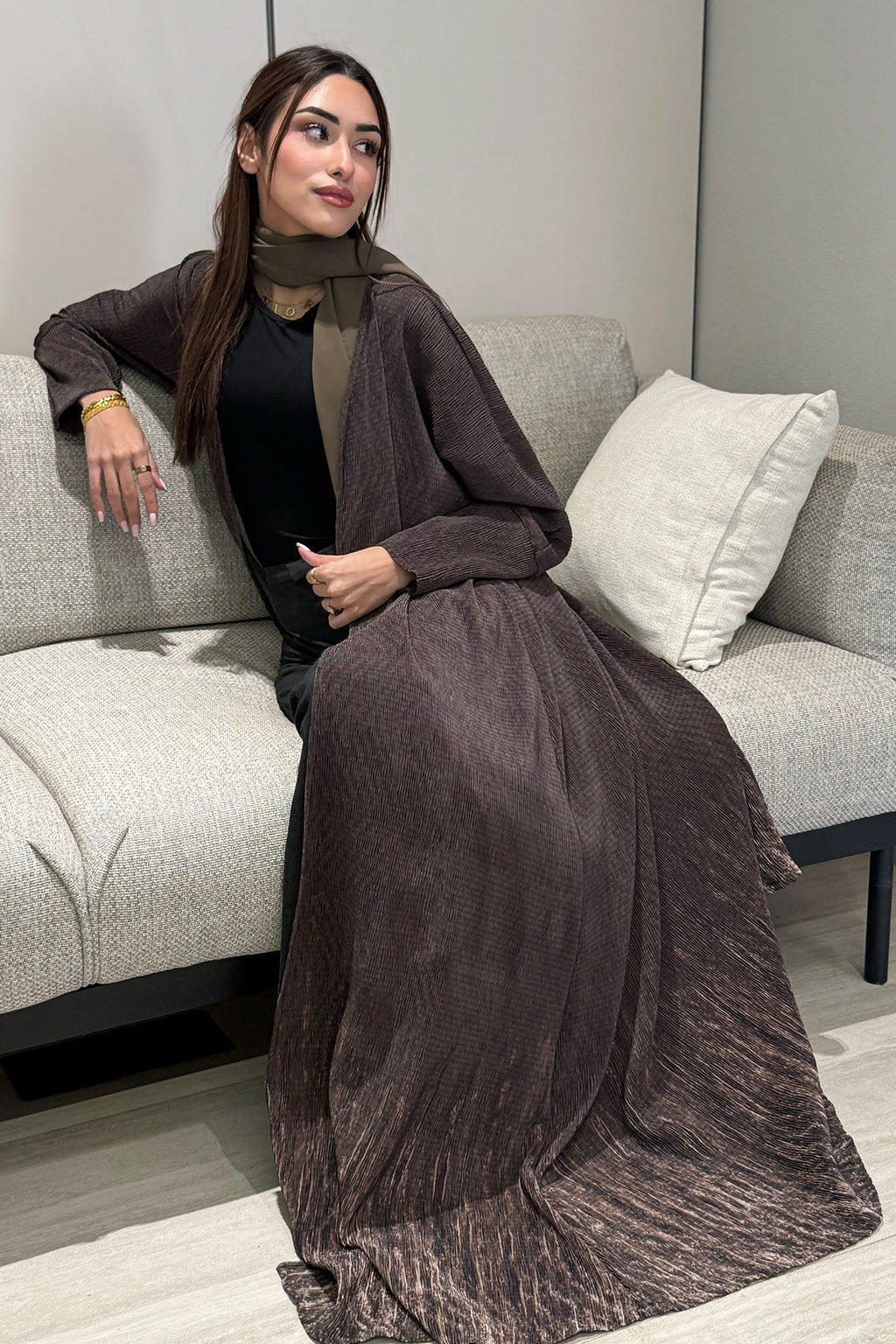 Flona Olive Green Abaya