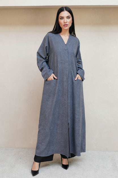 Lunara Gray Abaya