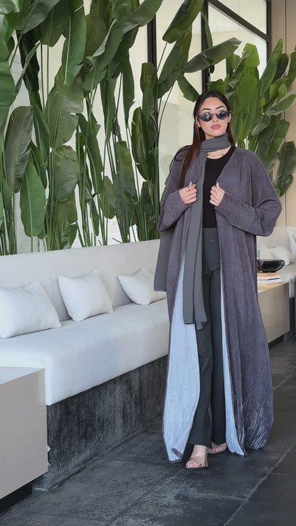 Flona Green-Gray Abaya