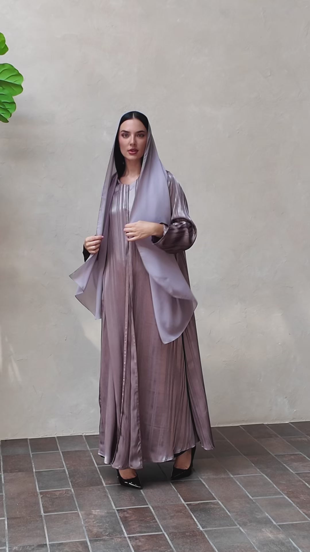 Oryah Dark Pink Abaya