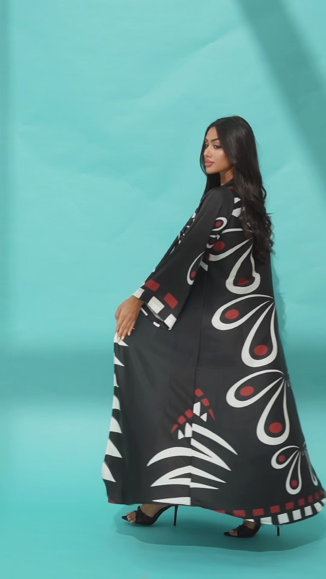 Dima Black-Red Abaya